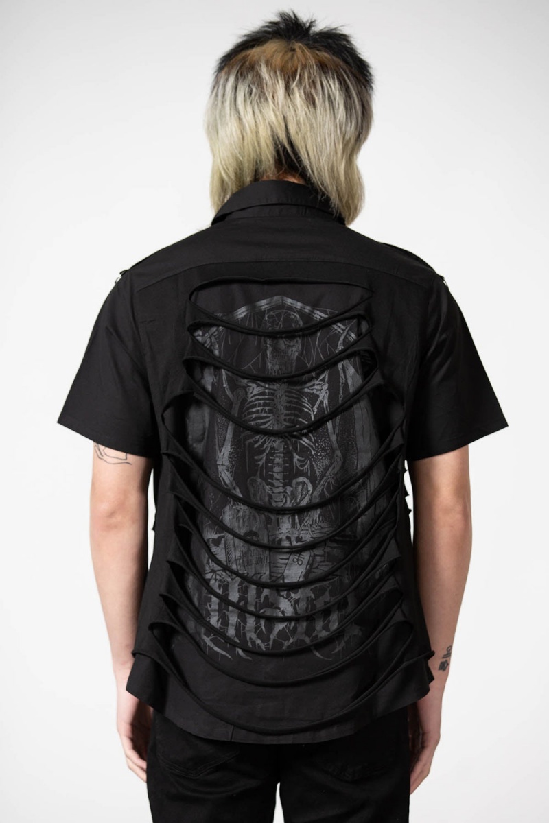 Killstar Shayde Button-Up Shirt Černé | ZHDQBT-932