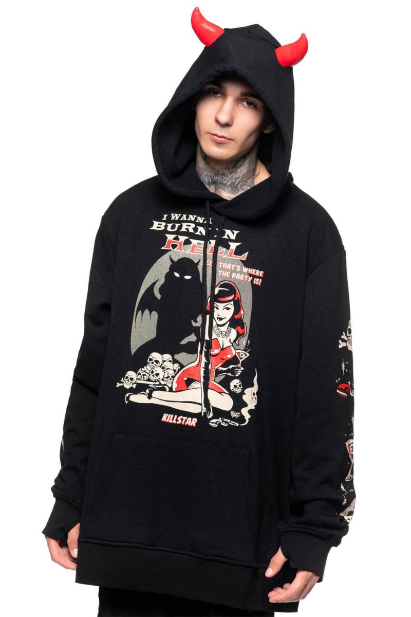 Killstar She Devil Hoodie Černé | EYFHUR-127
