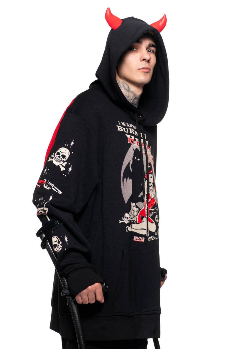 Killstar She Devil Hoodie Černé | EYFHUR-127
