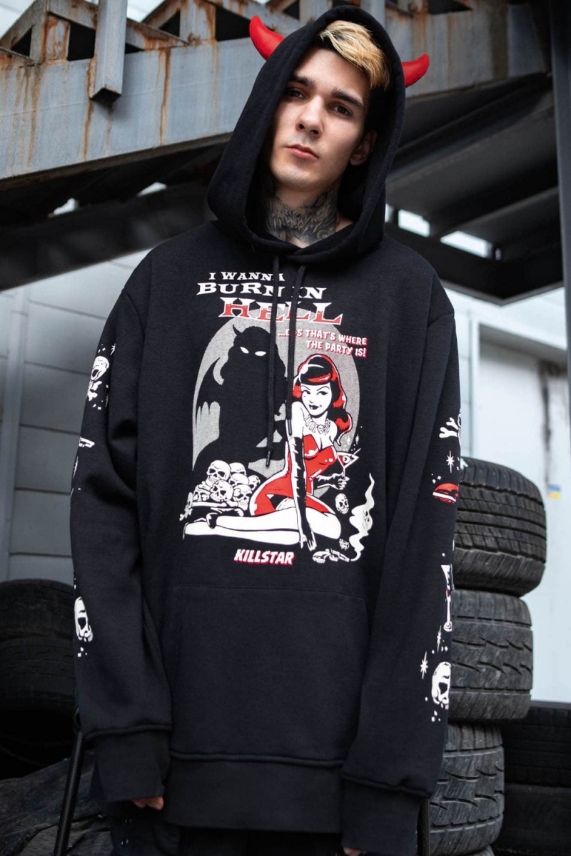 Killstar She Devil Hoodie Černé | EYFHUR-127
