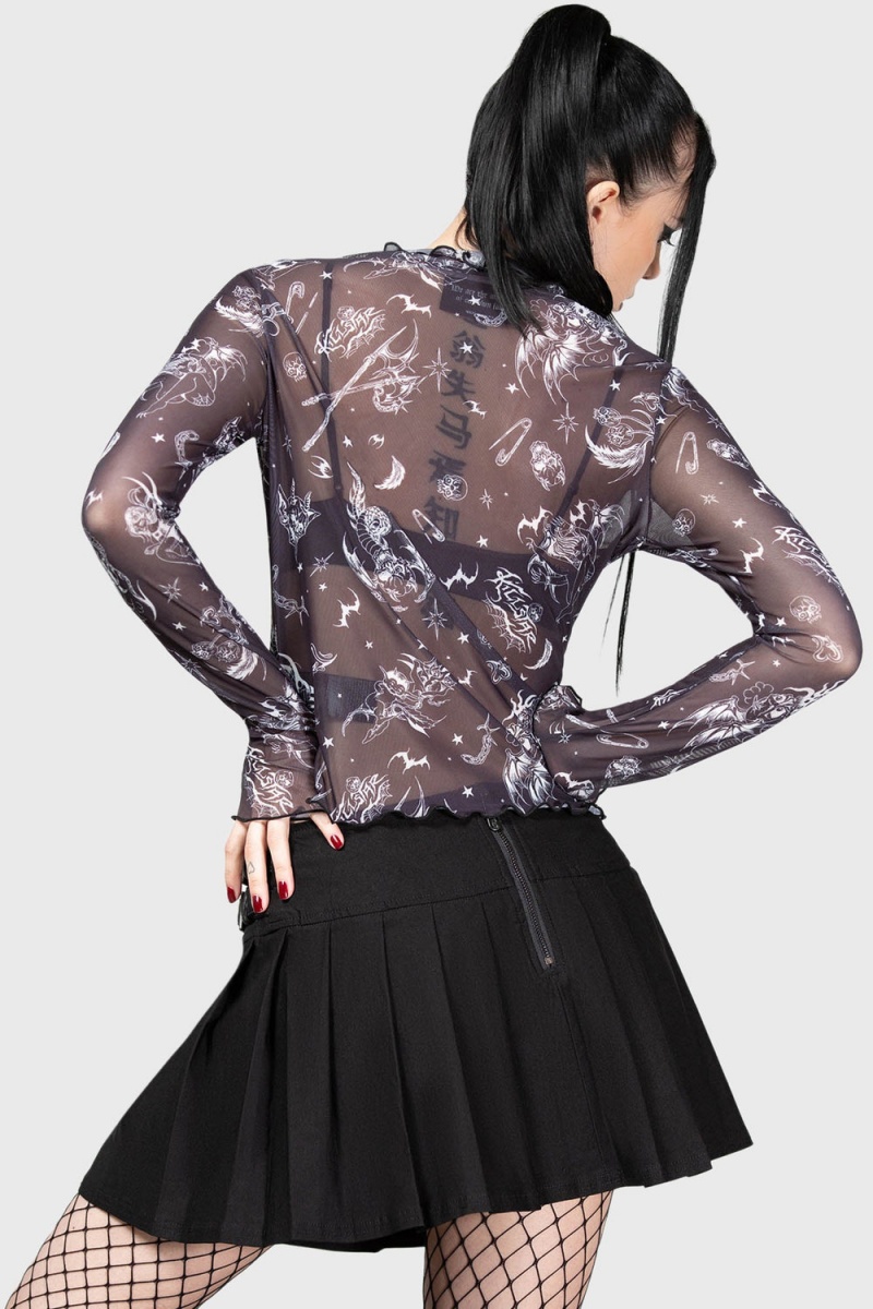 Killstar Sheenah Skirt Černé | DWNEZM-390