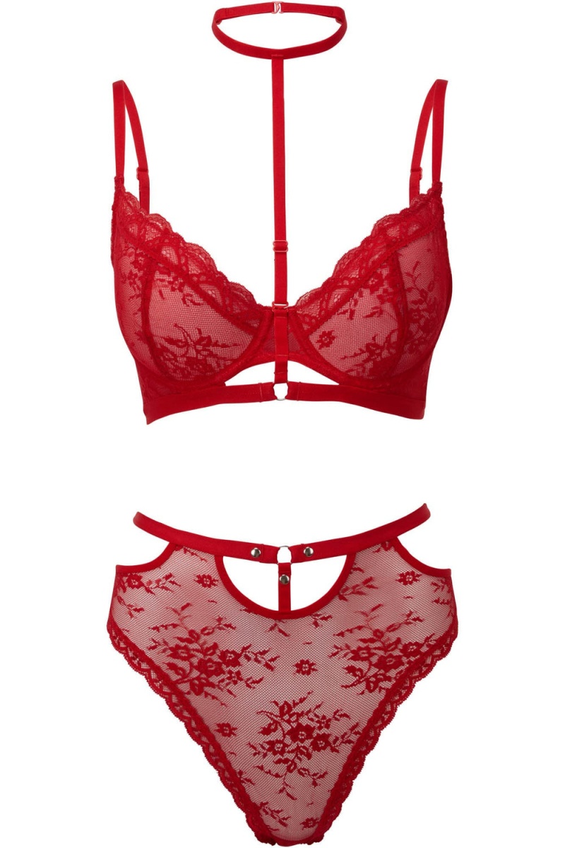 Killstar Sheer Evil Bra [SCARLET] Červené | ILJZUR-539