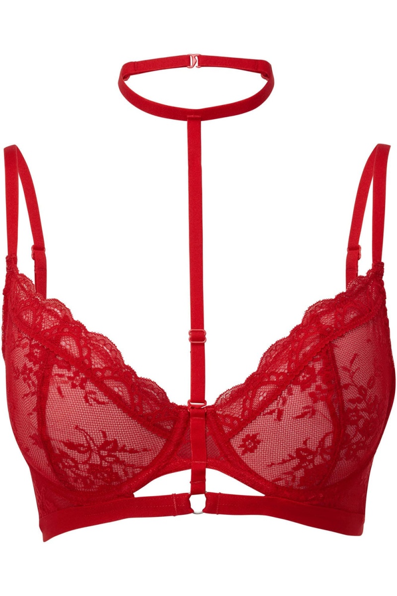 Killstar Sheer Evil Bra [SCARLET] Červené | ILJZUR-539