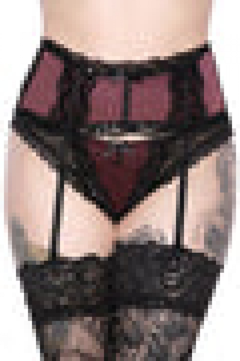 Killstar She's Poison Garter Belt [WINE] Červené | PBFNEI-892