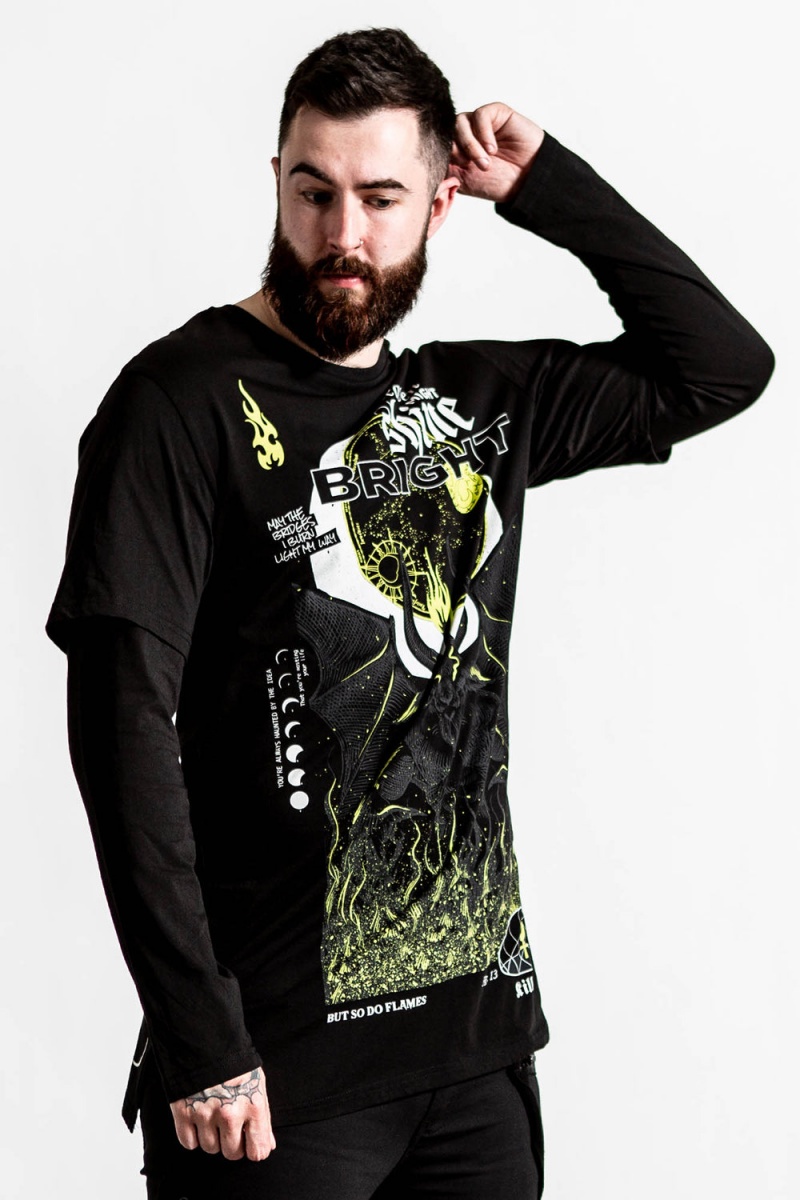 Killstar Shine Bright 2-Layer Top Černé | HFTDGN-025
