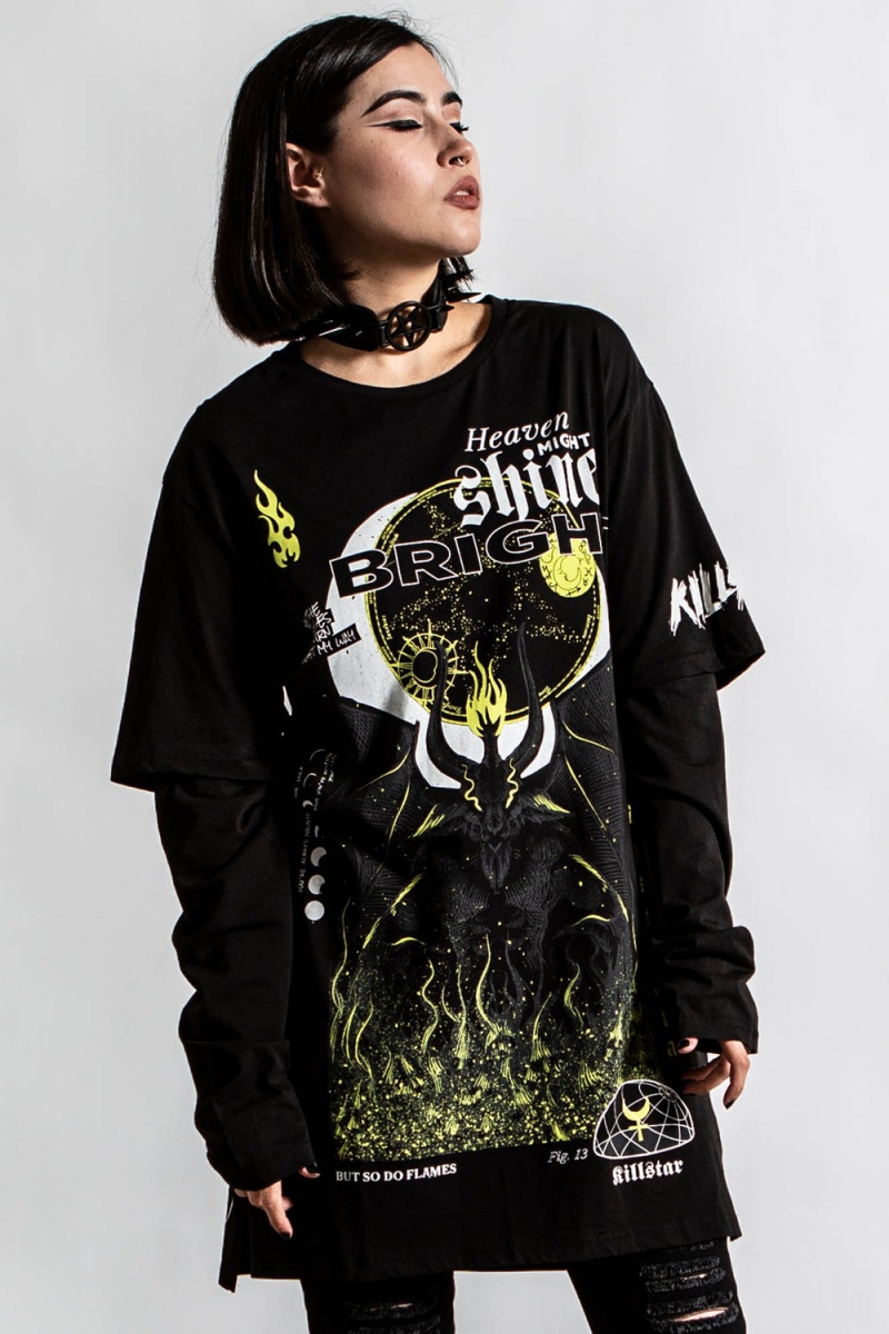 Killstar Shine Bright 2-Layer Top Černé | HFTDGN-025