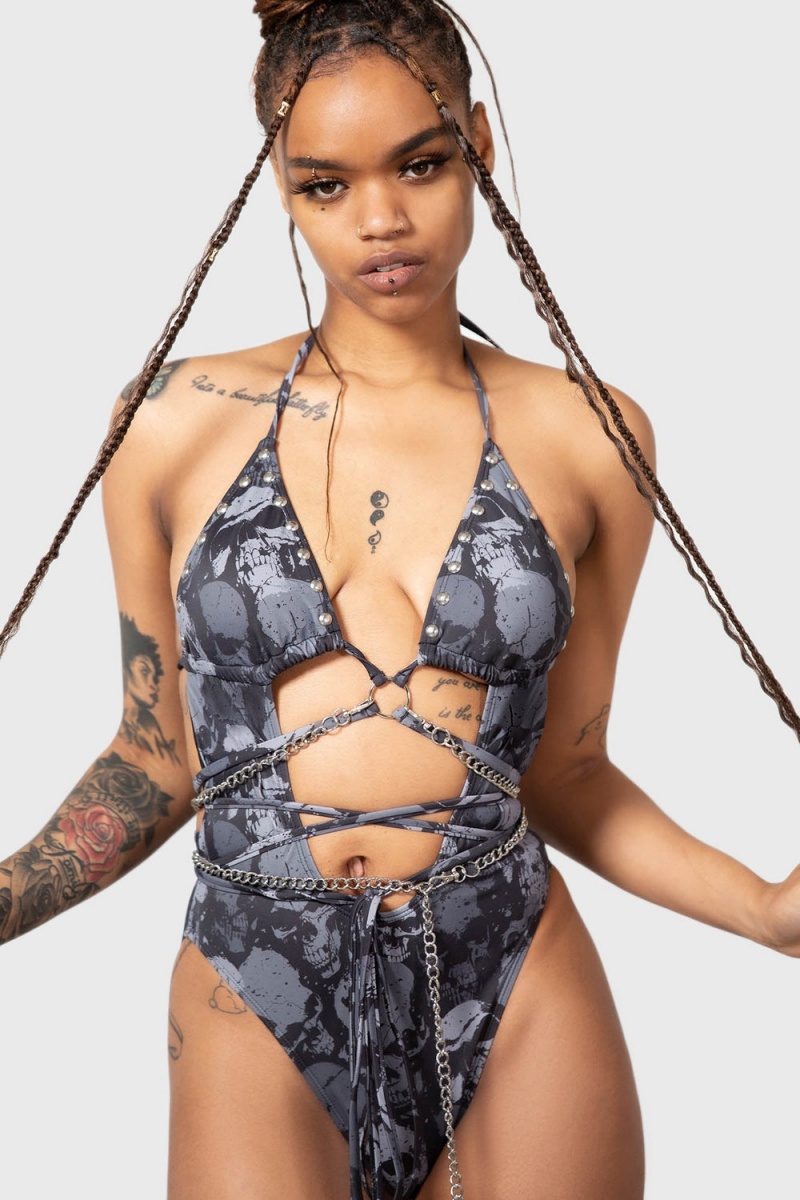 Killstar Shipwreck Swimsuit Černé | ABSDIV-935