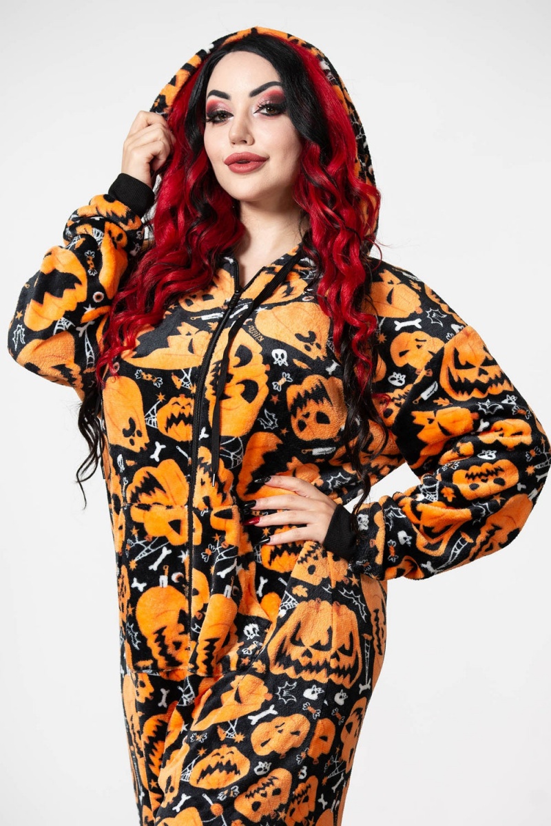 Killstar Shocktober Onesie Černé | JBRXMH-165