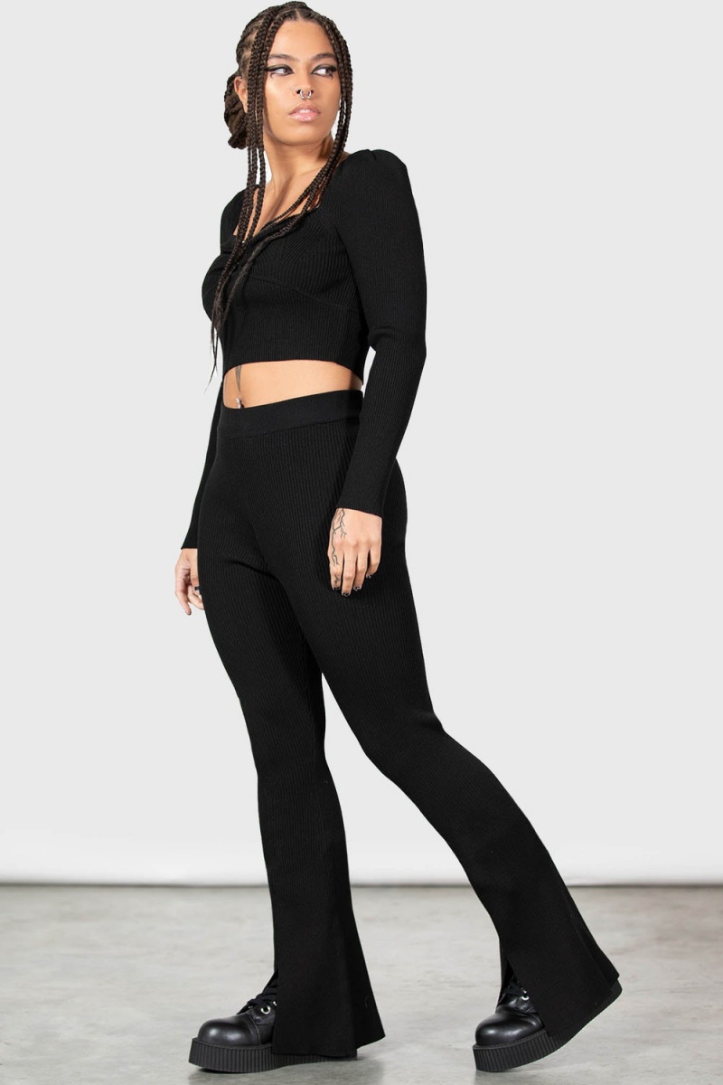 Killstar Sinereous Flare Leggings Černé | TDBWVF-985