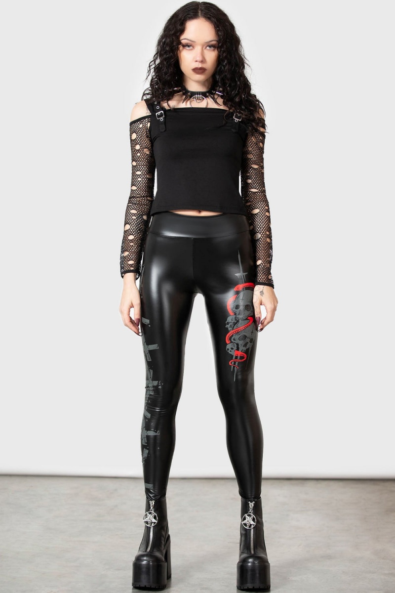 Killstar Sinner Leggings Šedé | LMWXYT-142