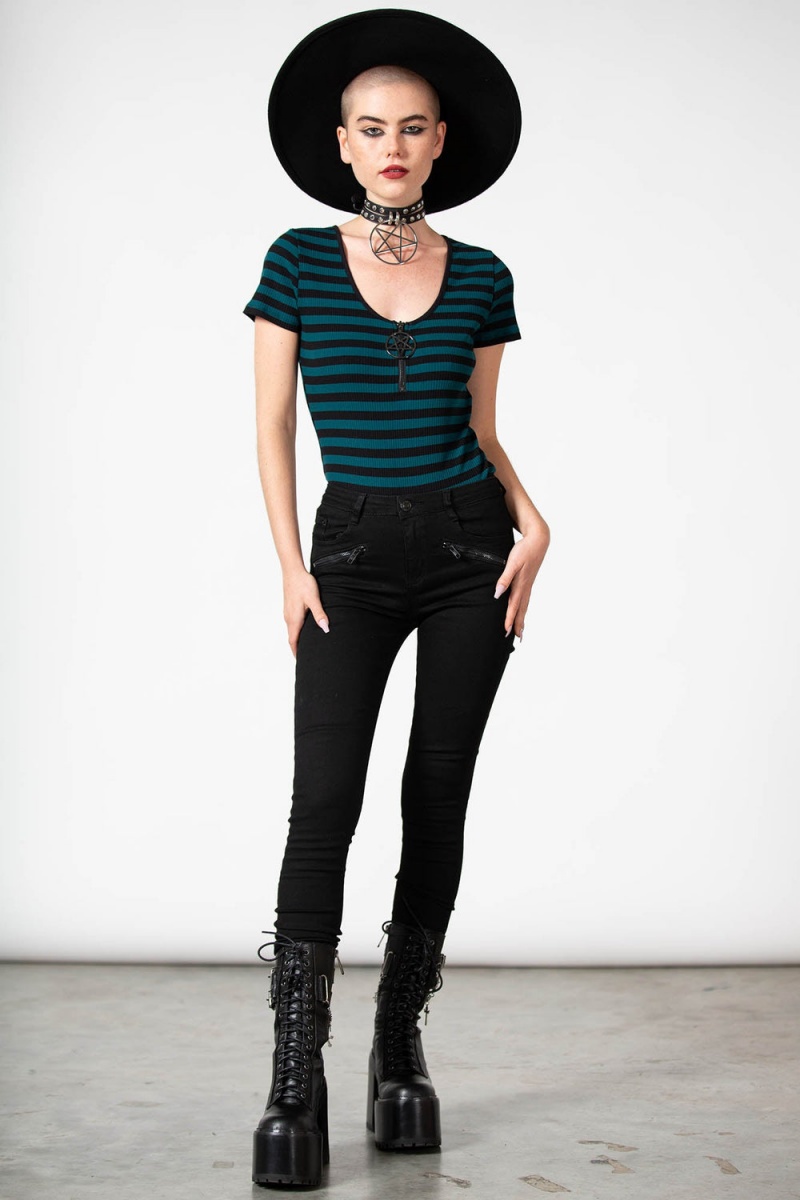 Killstar Skylla Bodysuit [GREEN] Zelene | NGOBSQ-643