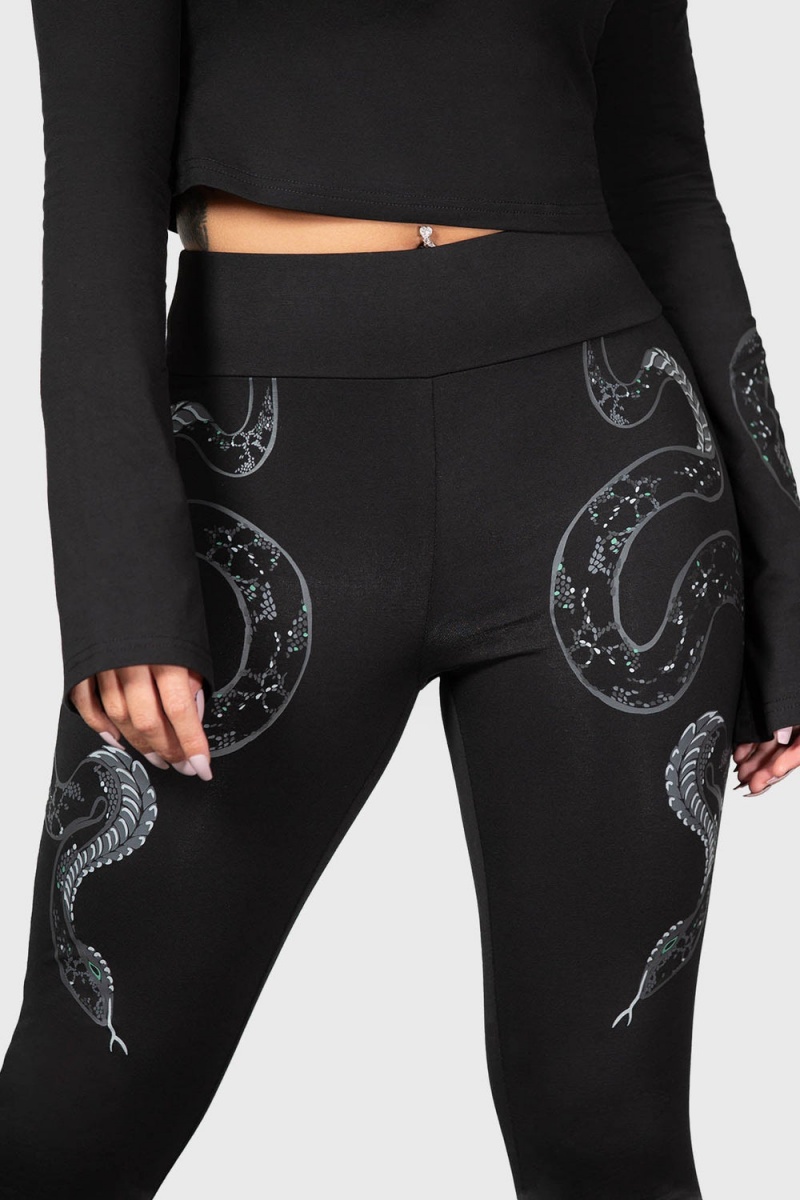 Killstar Slitherina Leggings Černé | RTLMGW-891