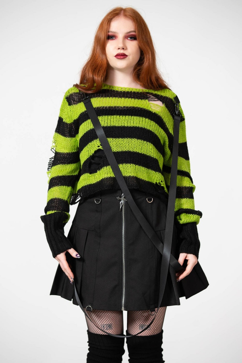 Killstar Slugs N' Snails Knit Svetrové Zelene | EYNDMS-502