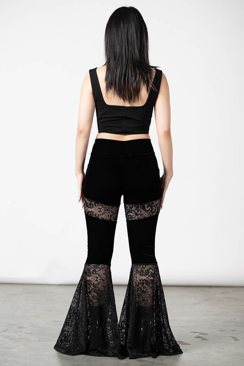 Killstar Solstice Bell Bottoms Černé | IOKHFS-326