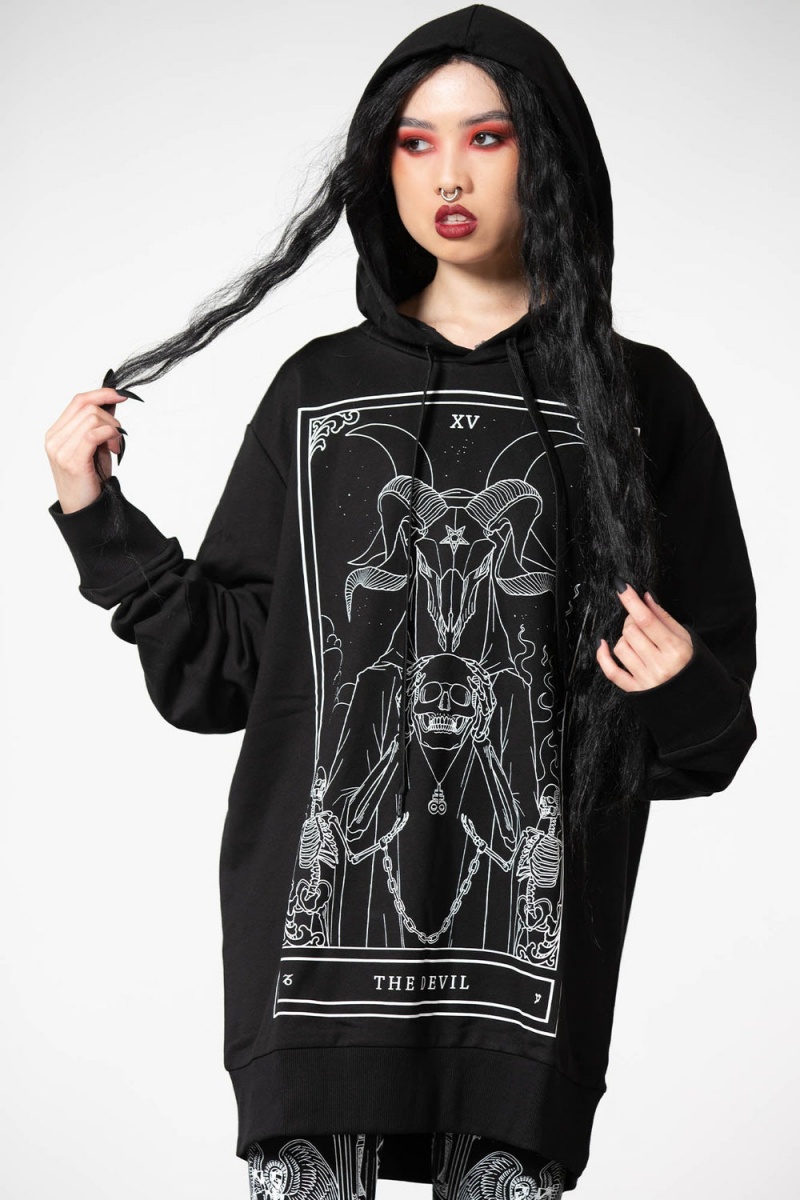Killstar Soul Card Hoodie Černé | OIZFRP-509