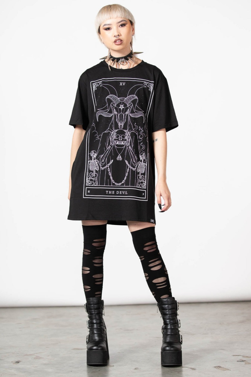 Killstar Soul Card T-Shirt Černé | UFGTIA-986