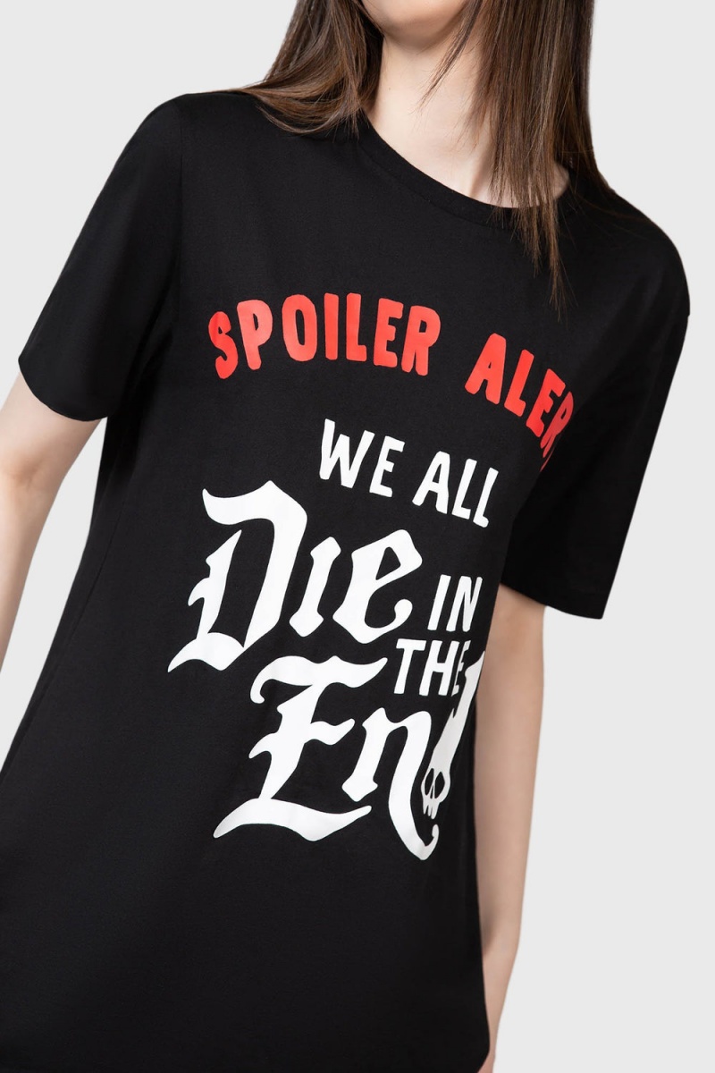 Killstar Spoiler T-Shirt Černé | MLCUNG-870