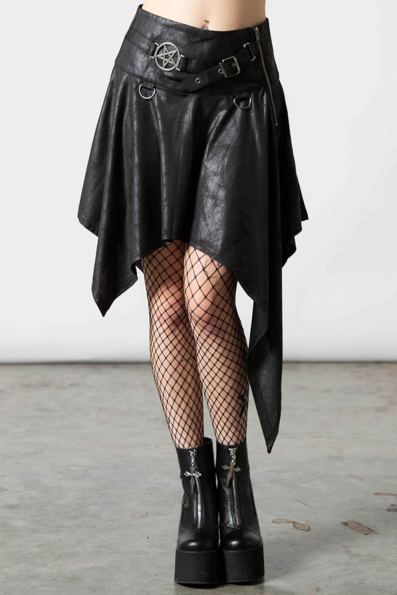 Killstar State Of Calamity Skirt Černé | HXBGNE-704