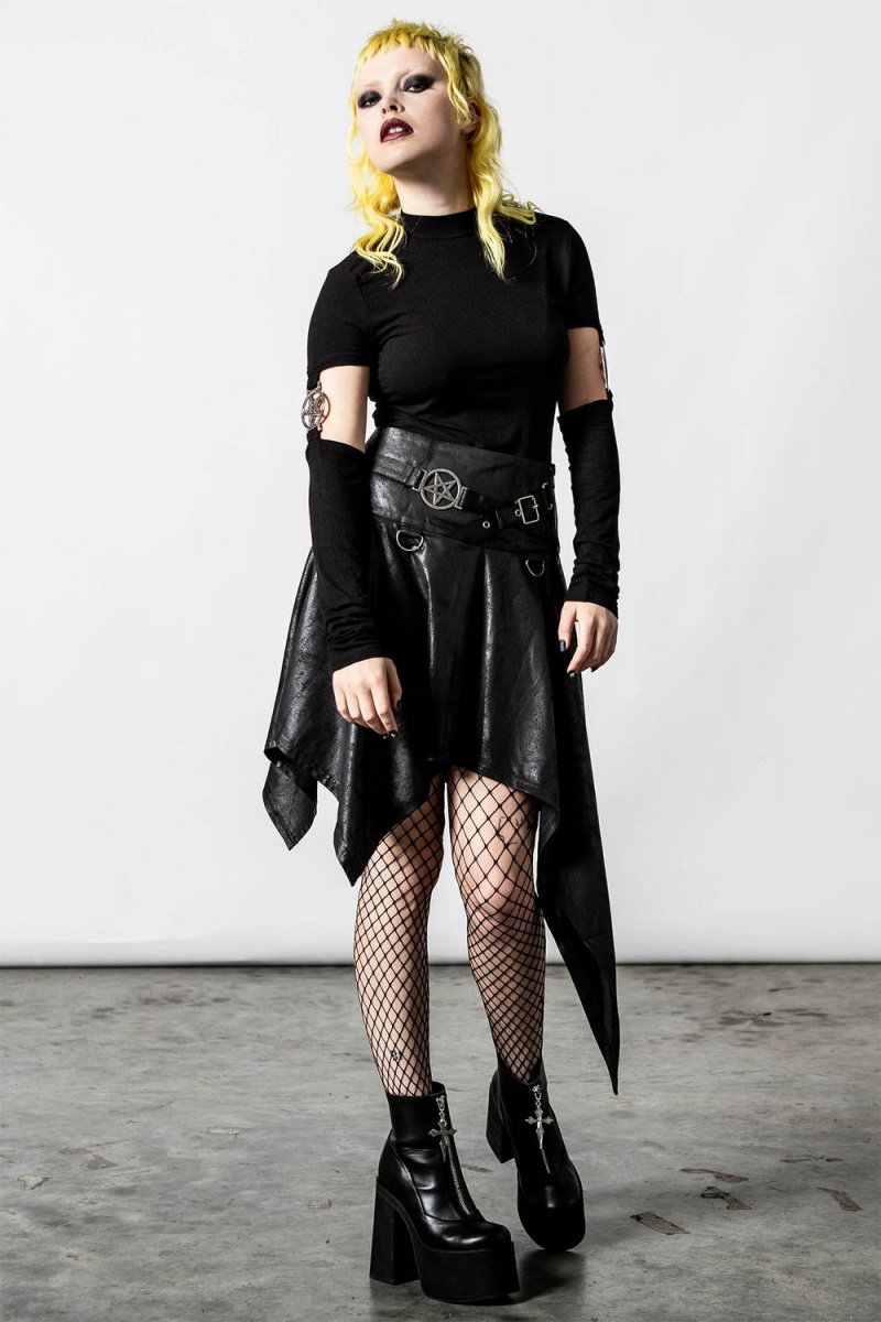 Killstar State Of Calamity Skirt Černé | HXBGNE-704