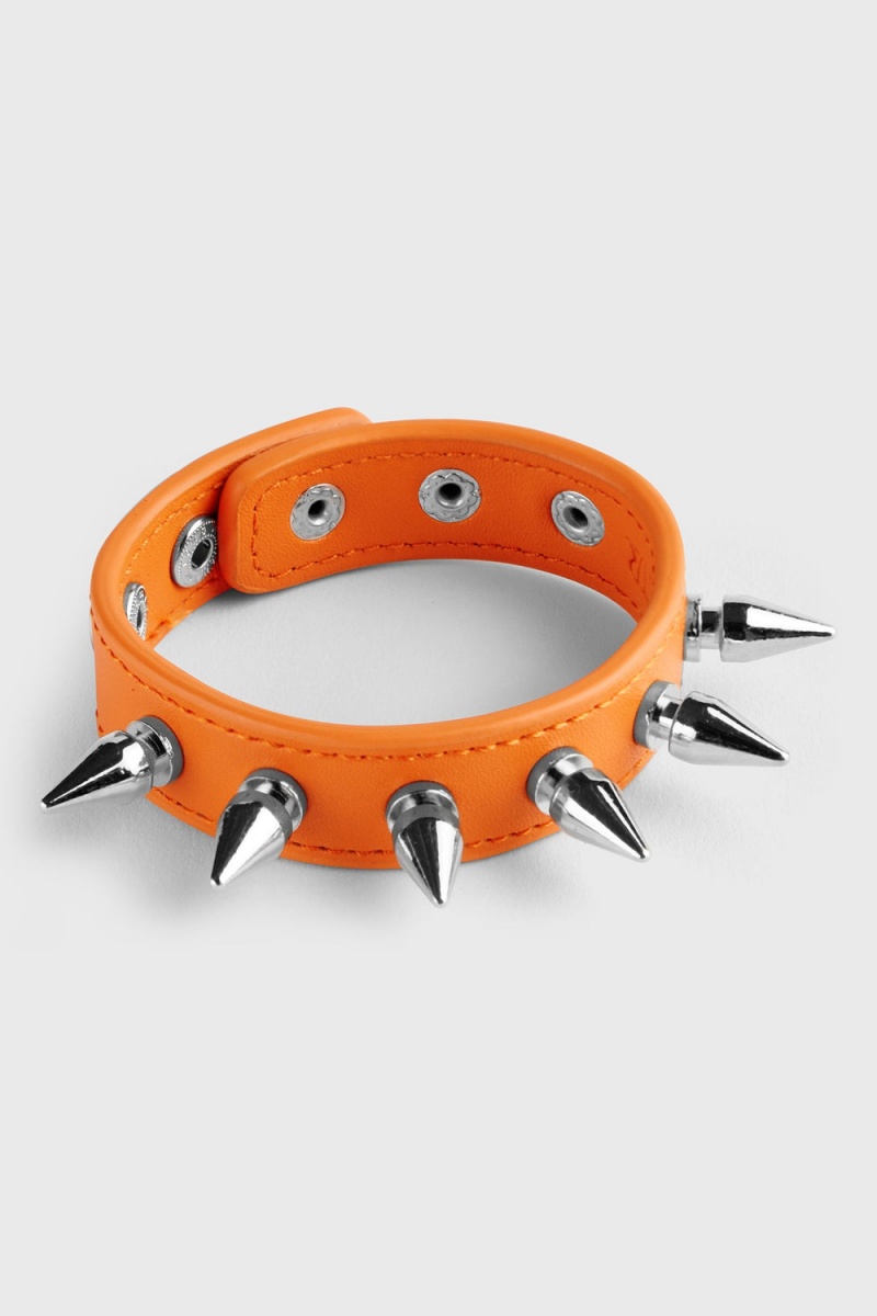 Killstar Stay Away Spike Bracelet [ORANGE] Oranžové | EATPNW-250