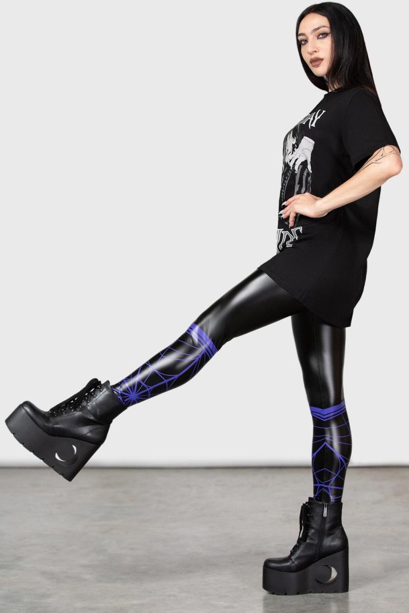 Killstar Stay Kooky Leggings Černé | WFDUME-738