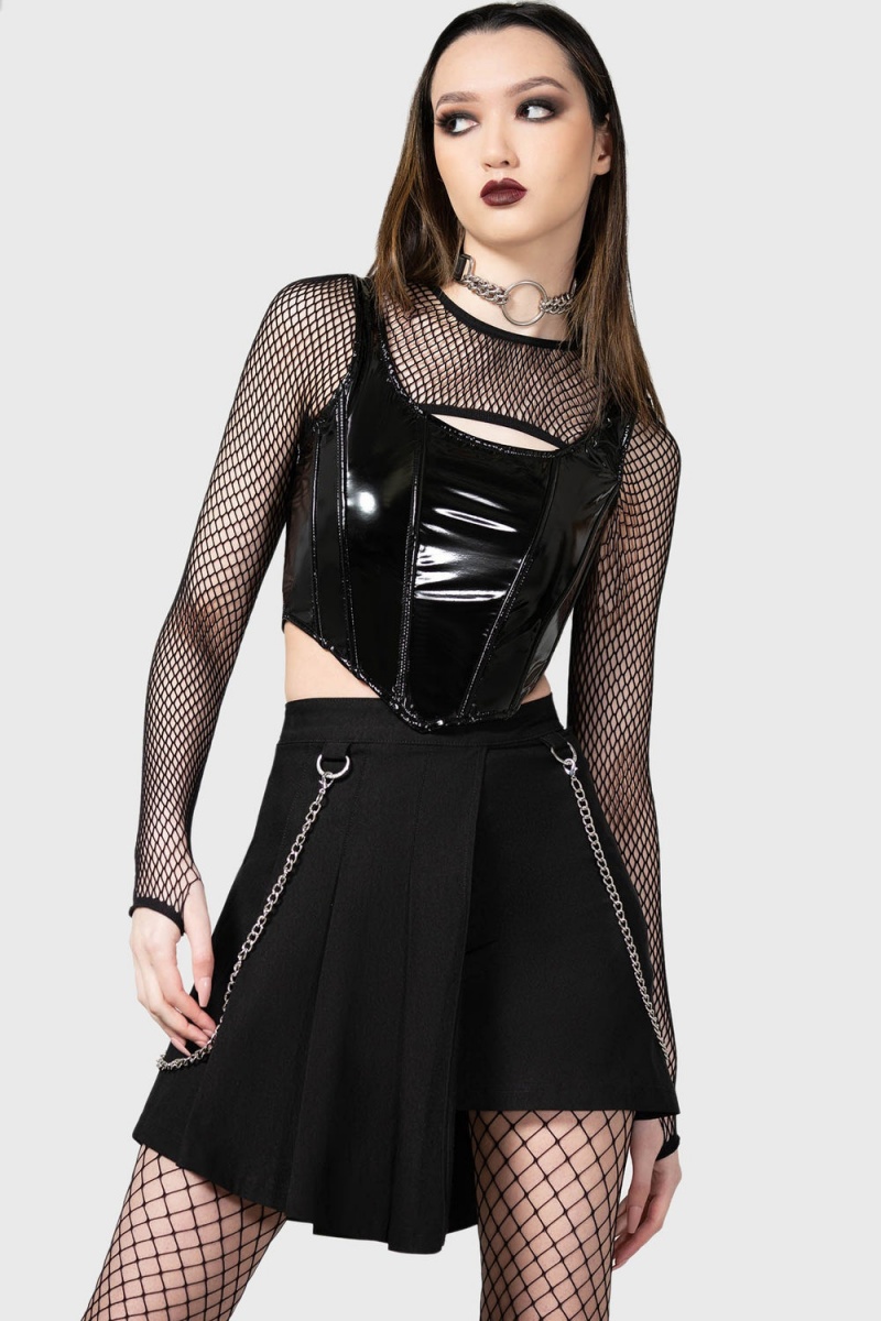 Killstar Stillness Corset Top Černé | SWBOJU-028