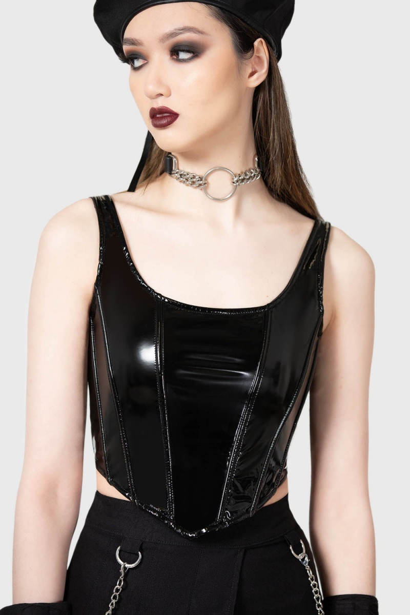 Killstar Stillness Corset Top Černé | SWBOJU-028