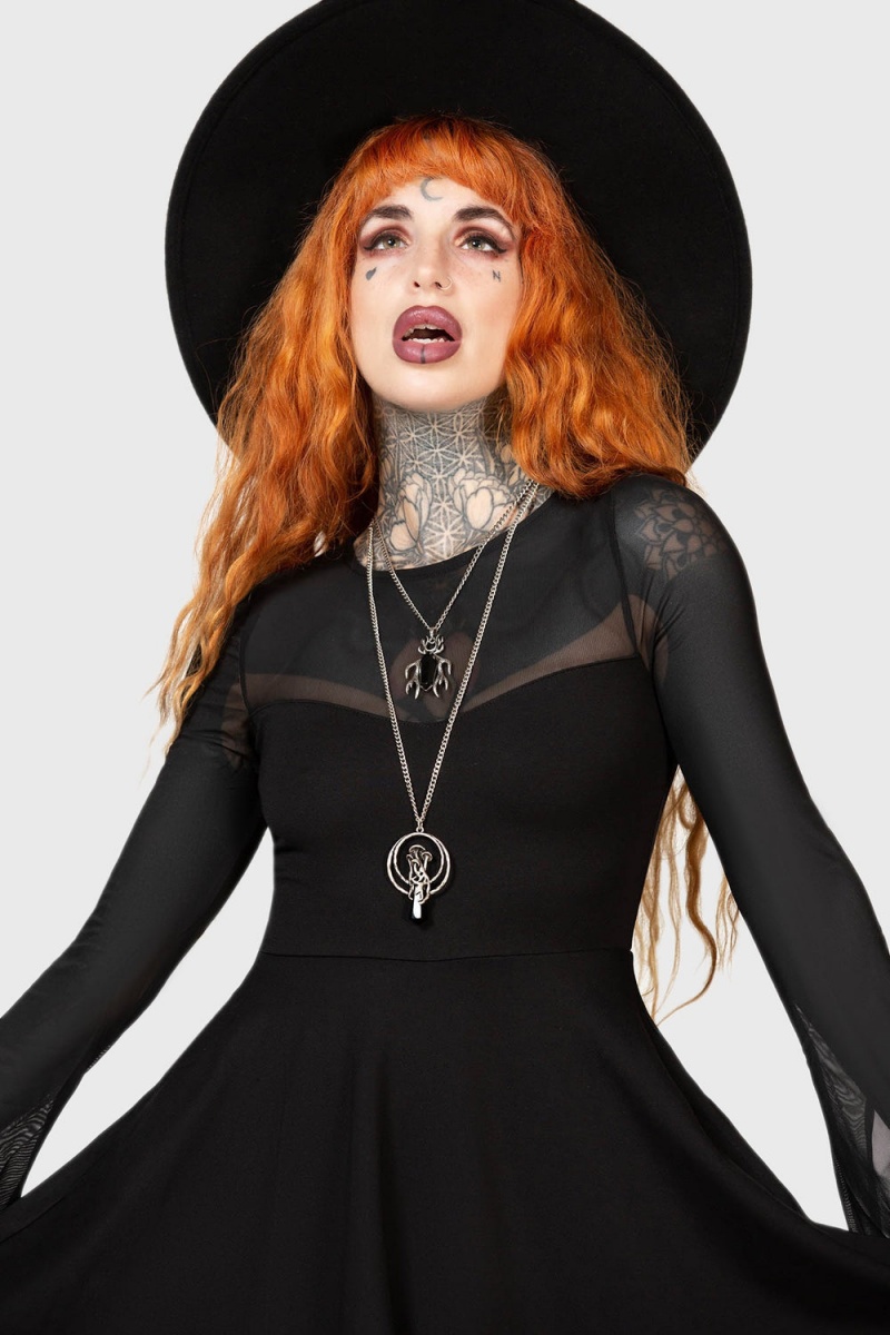 Killstar Struck By Night Šaty Černé | YHWRDI-160