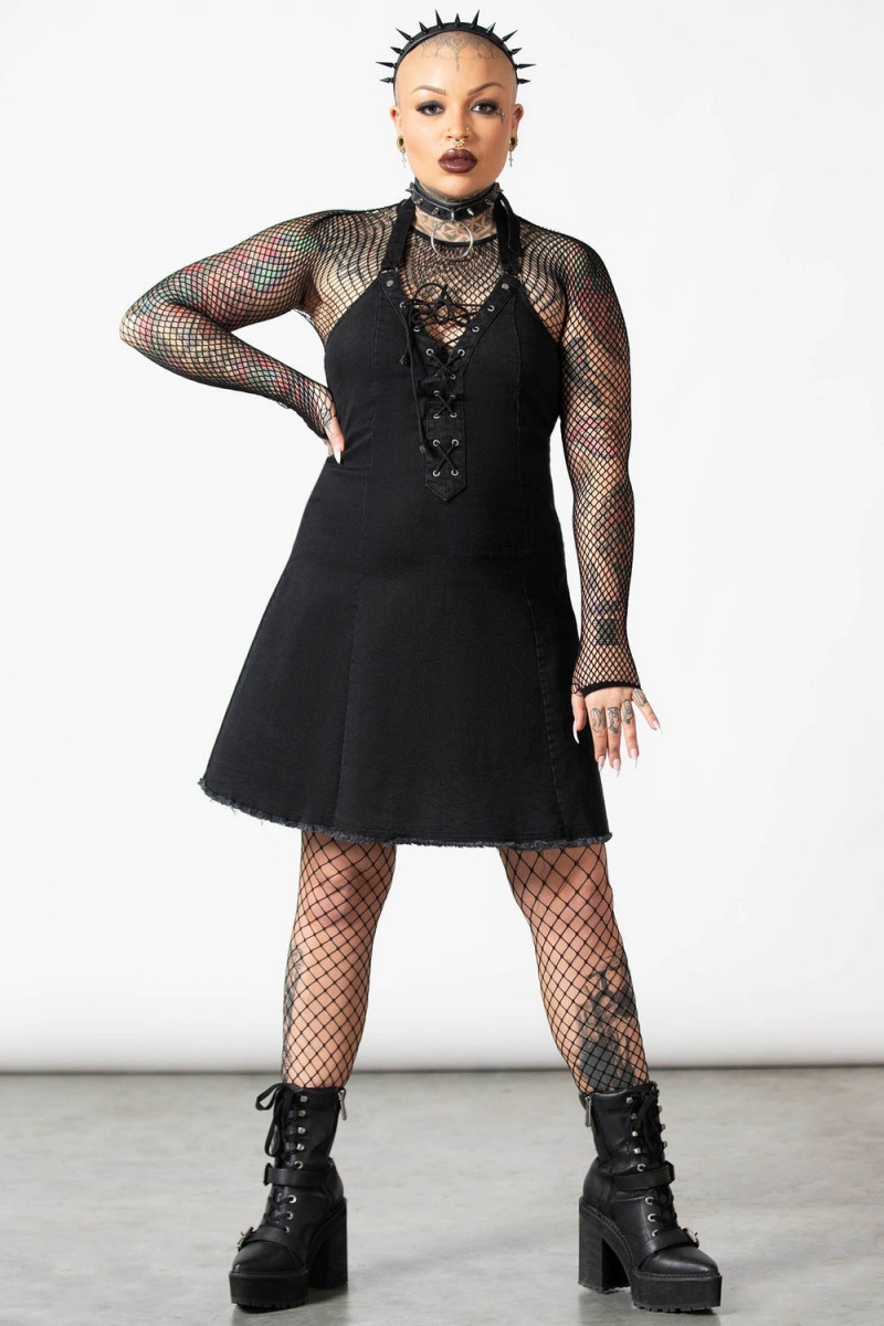 Killstar Subzero Halter Šaty Černé | YZROWK-809
