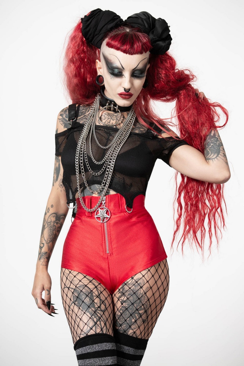 Killstar Succuba Hot Pants [SCARLET] Červené | AMXUVD-054