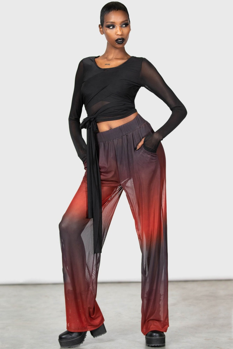 Killstar Sunset Wrap Top Černé | FOAZGJ-401