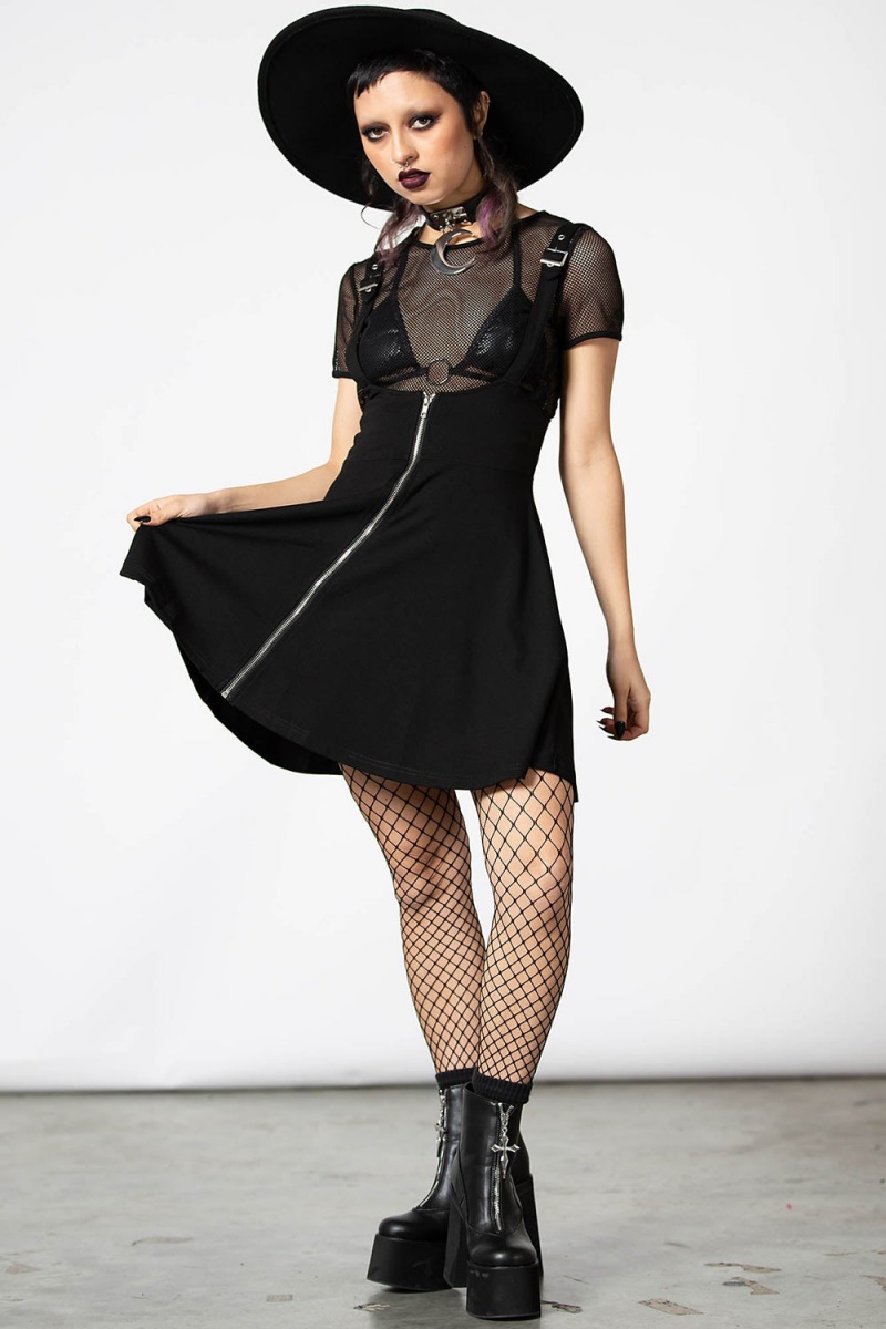 Killstar Suspend Me Statement Skirt [B] Černé | QYEFWO-572