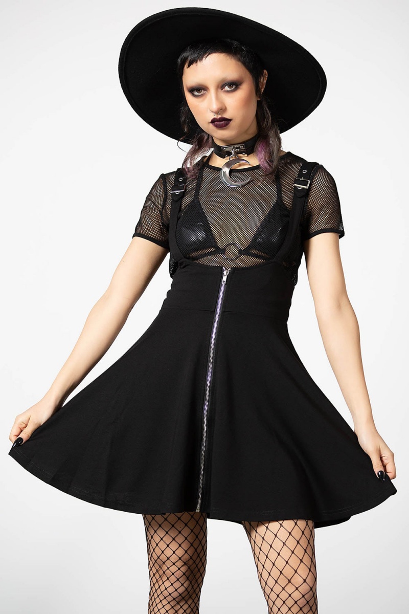 Killstar Suspend Me Statement Skirt [B] Černé | QYEFWO-572