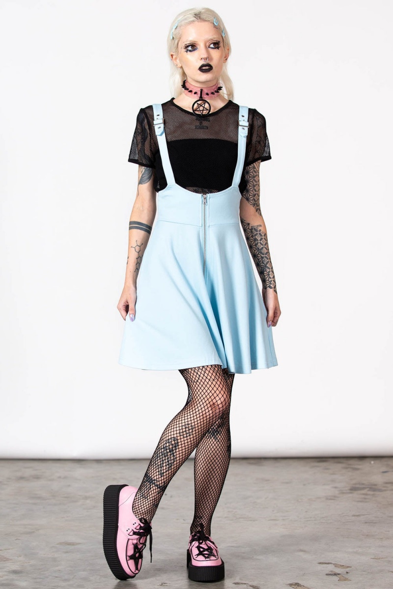 Killstar Suspend Me Statement Skirt [PASTEL BLUE] Blankyt | WXGMIK-096
