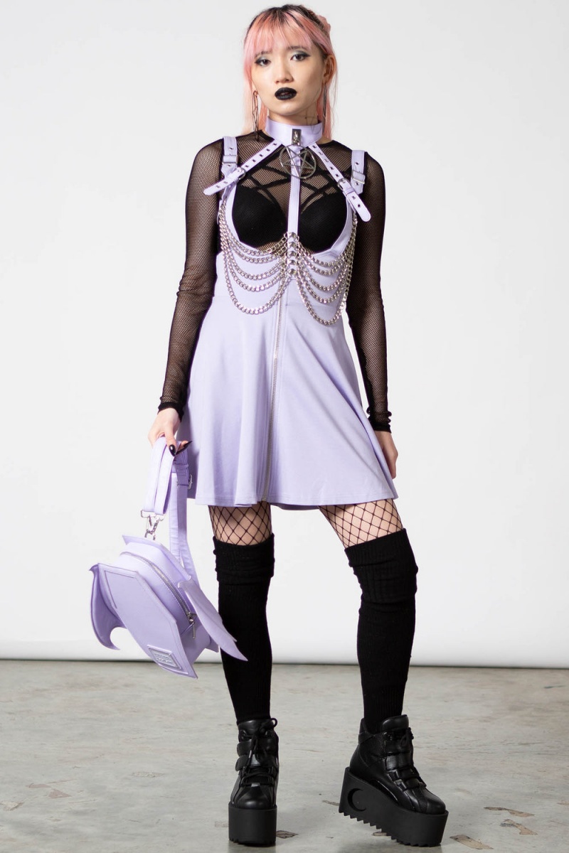 Killstar Suspend Me Statement Skirt [PASTEL LILAC] Lilac | DZGABH-419