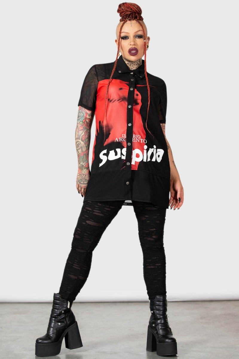 Killstar Suspiria Mesh Shirt Černé | LYWVBM-764