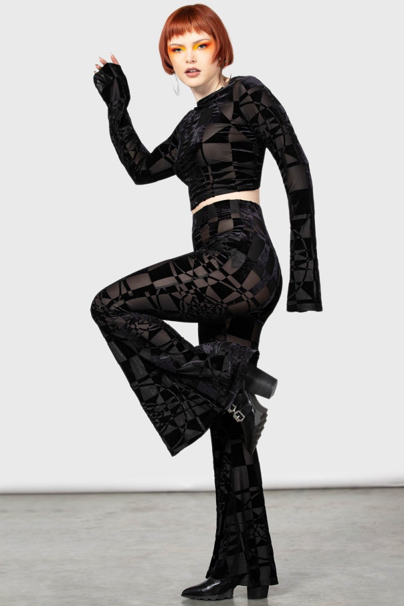 Killstar Suspiria Mood Flares [BLACK/GREY] Šedé | KZTBXM-890