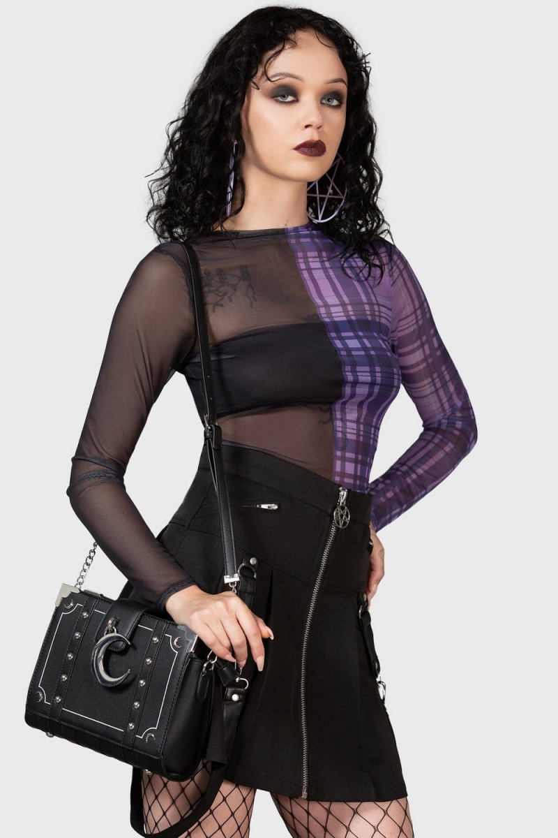 Killstar Sweet Nightmare Long Sleeve Top Fialové | OLQEFB-529
