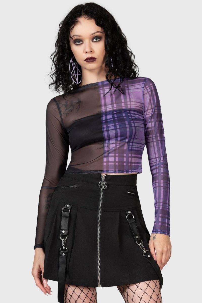 Killstar Sweet Nightmare Long Sleeve Top Fialové | OLQEFB-529