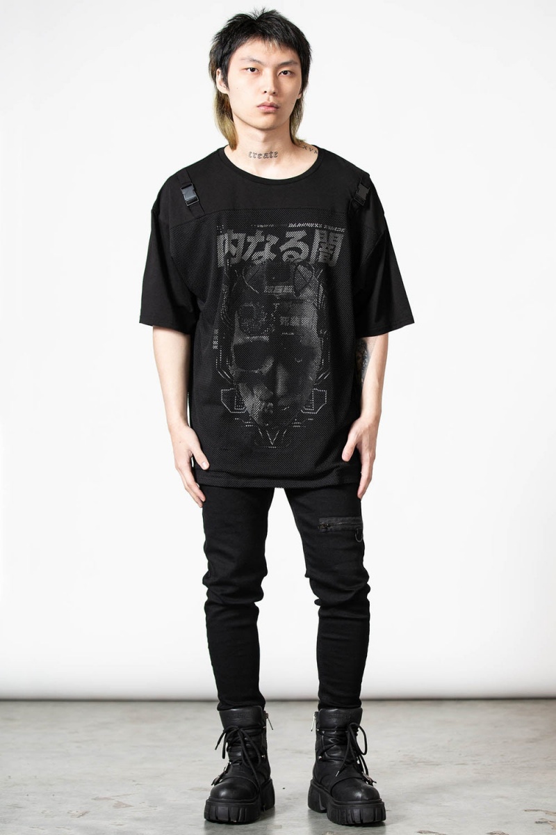 Killstar Synch T-Shirt Černé | DAIJSP-701