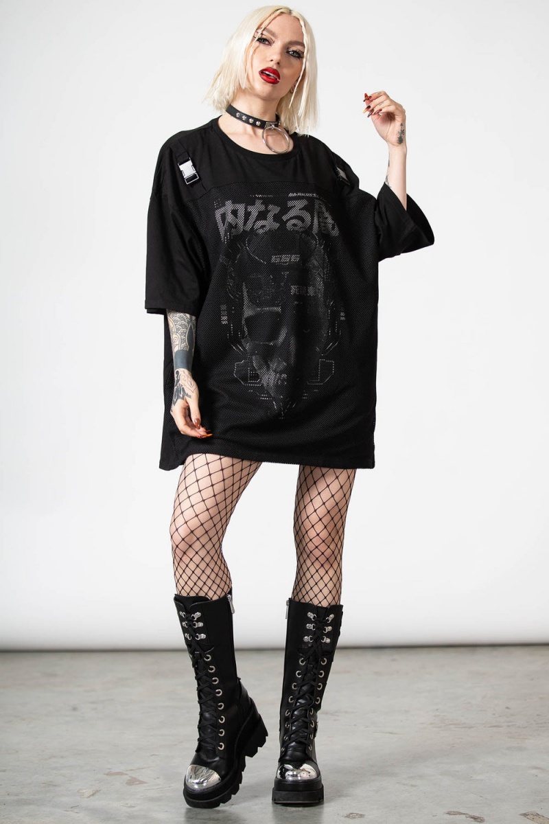 Killstar Synch T-Shirt Černé | DAIJSP-701