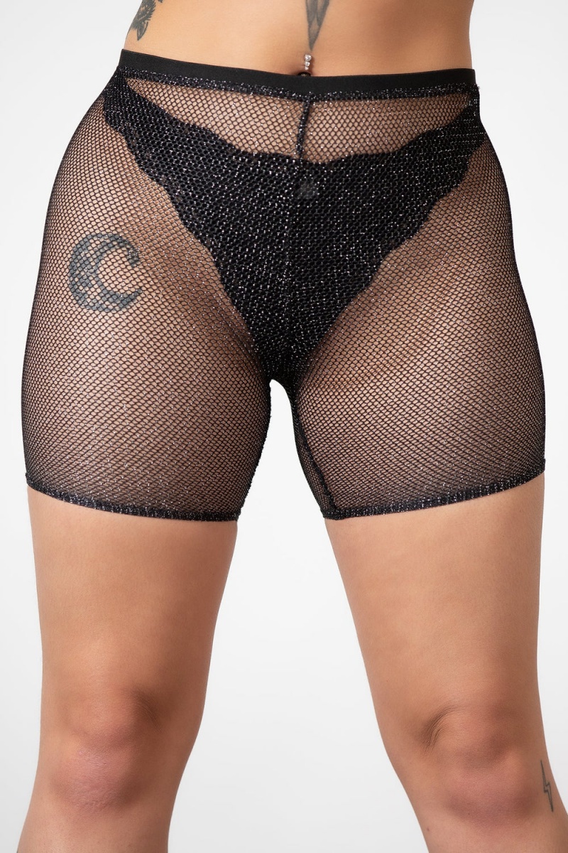 Killstar Synth Sigil Fishnet Bike Krátké Černé | KSGRND-863