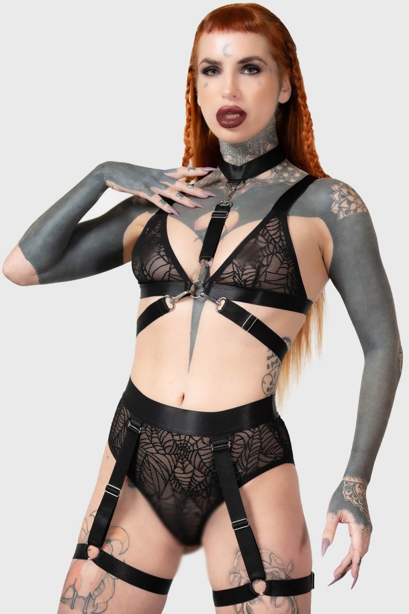Killstar Tangled Bralet Černé | NWRBUE-729
