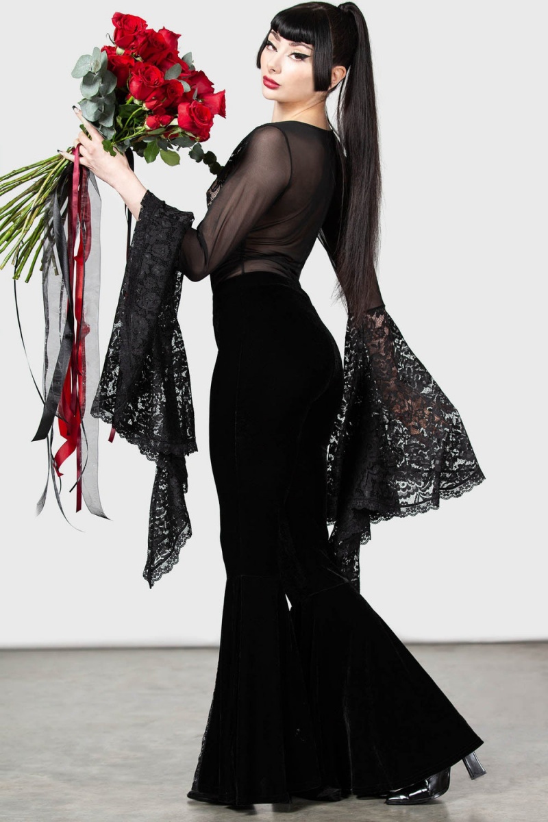 Killstar Temple D'Amour Bodysuit Černé | EVALIZ-940