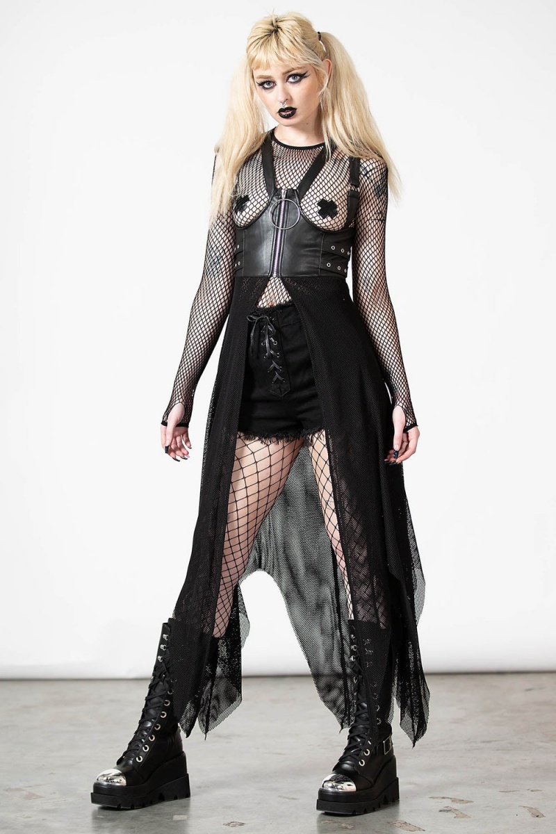 Killstar Termenta Underbust Duster Černé | XKIRGH-365