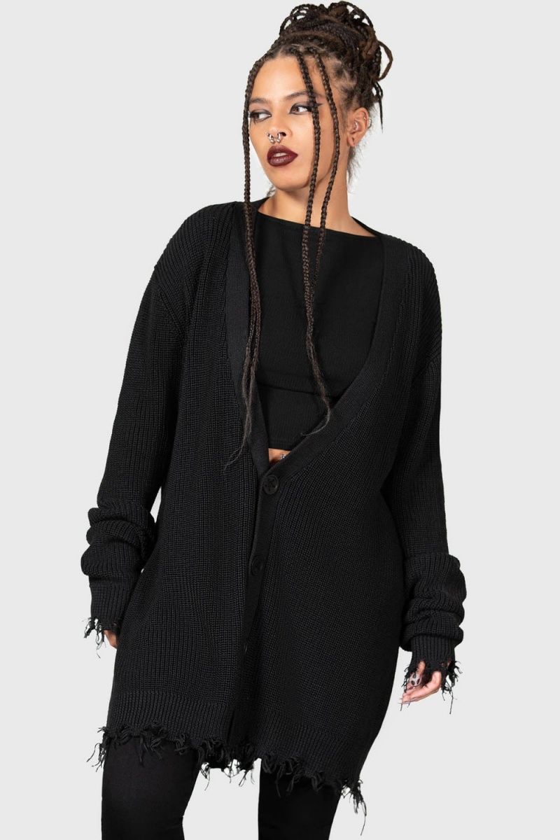 Killstar The Antisocials Cardigan Černé | AXIEZK-461
