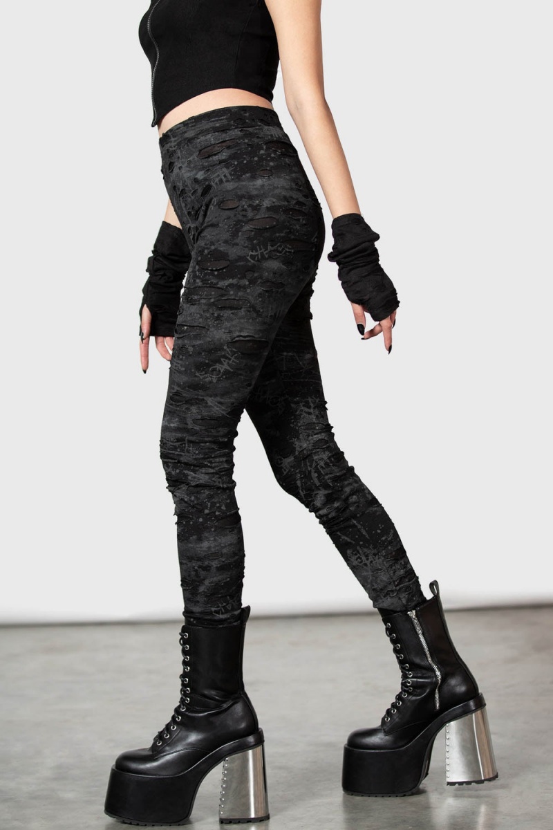 Killstar Tightrope Leggings Černé | MYLRIZ-508