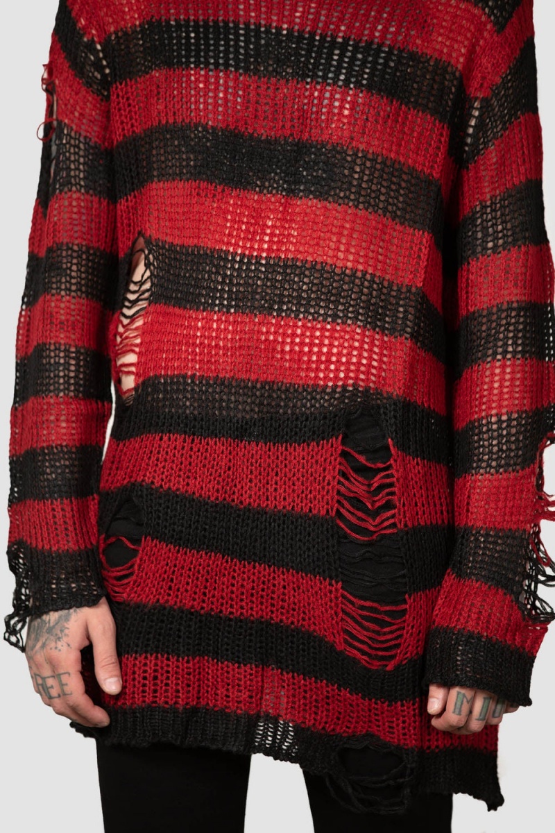 Killstar Total Horror Knit Svetrové Červené | MLIHBZ-562