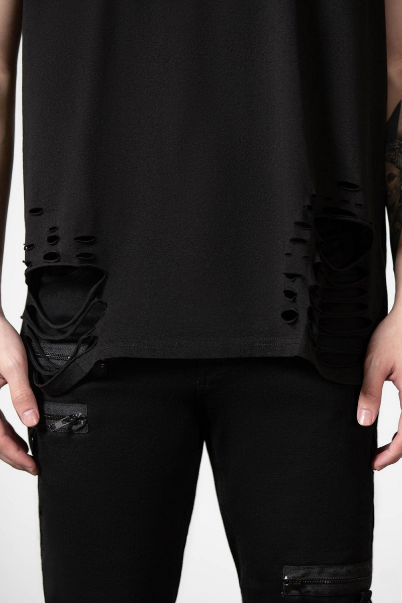 Killstar Total Trance Distressed Vest Černé | WLGZOI-315