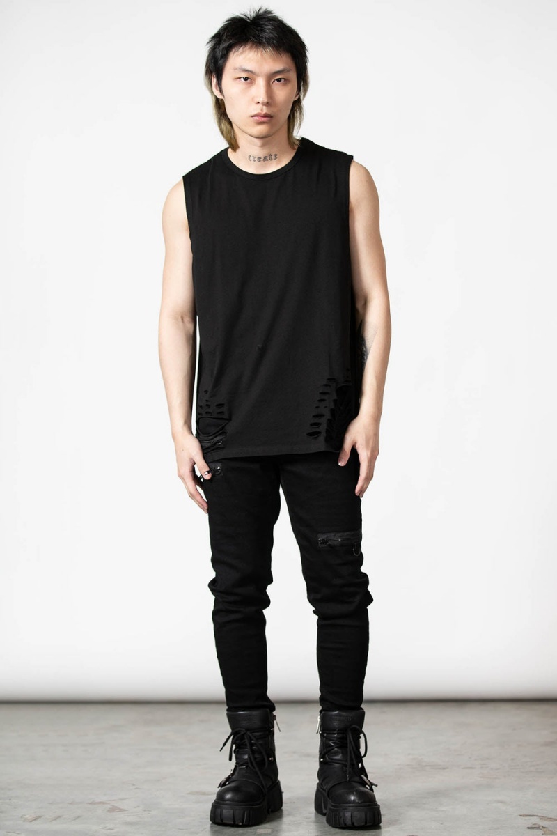 Killstar Total Trance Distressed Vest Černé | WLGZOI-315